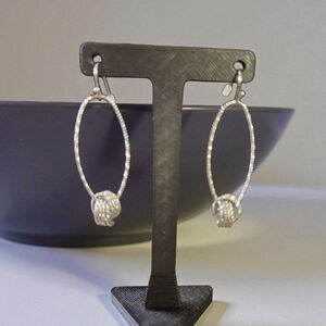 Silver Hoop Knot Earrings